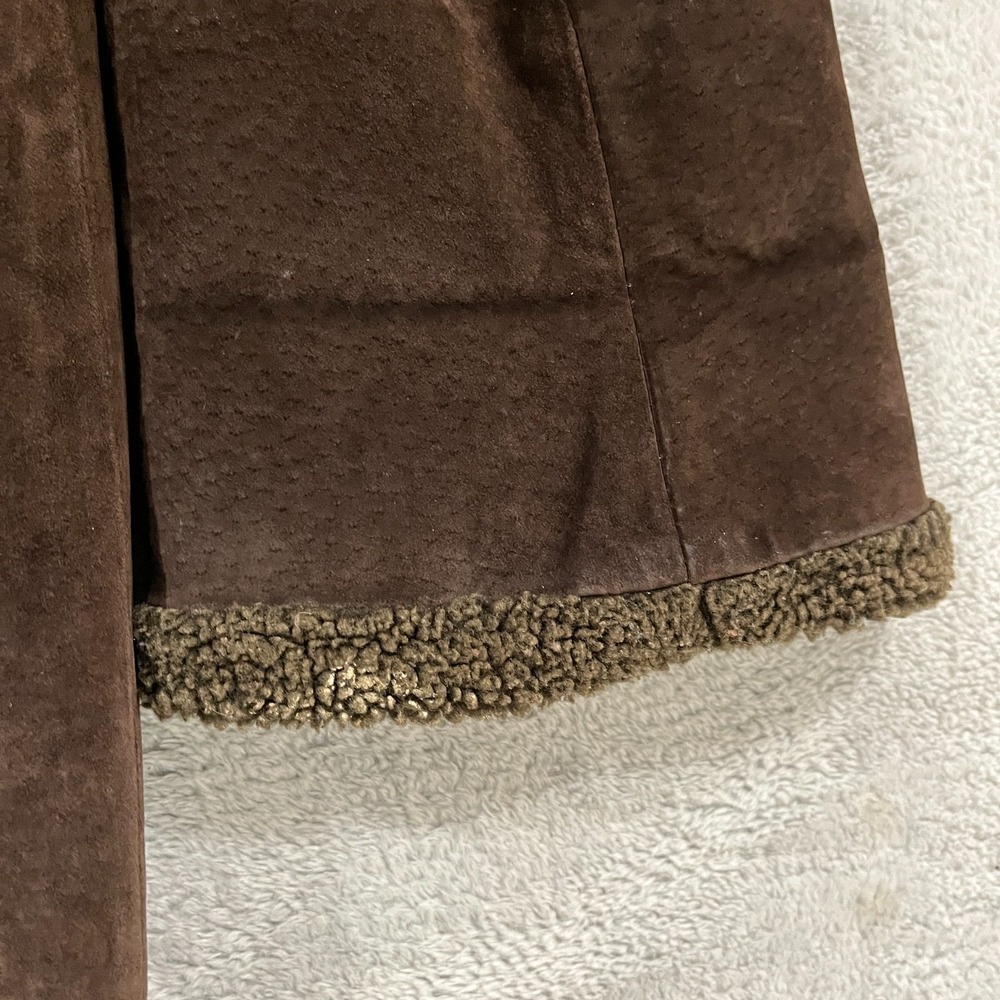Vintage Bagatelle Coat Womens Medium Brown Suede Faux Fur Quilted 90s Western‎ - Picture 7 of 15